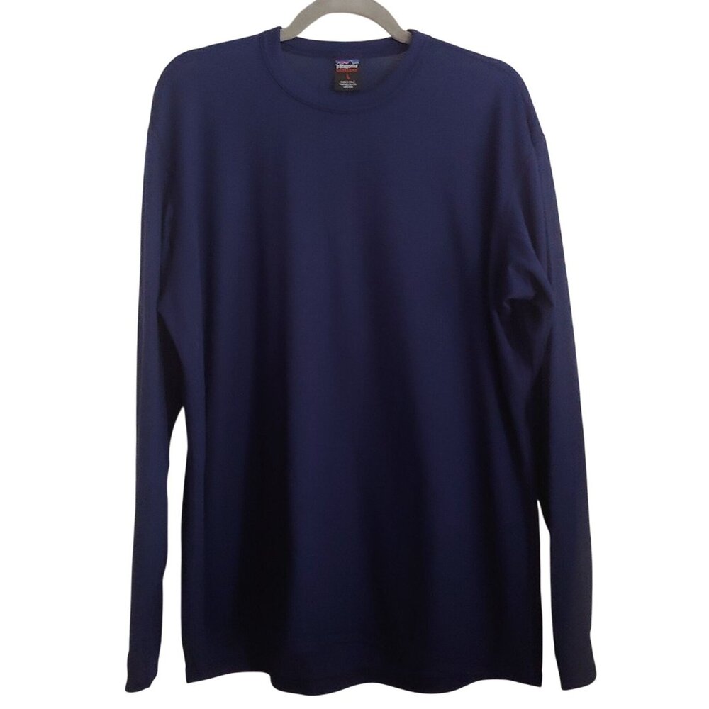 Patagonia Mens Navy Long Sleeve Pullover Camping Dad Hiking L